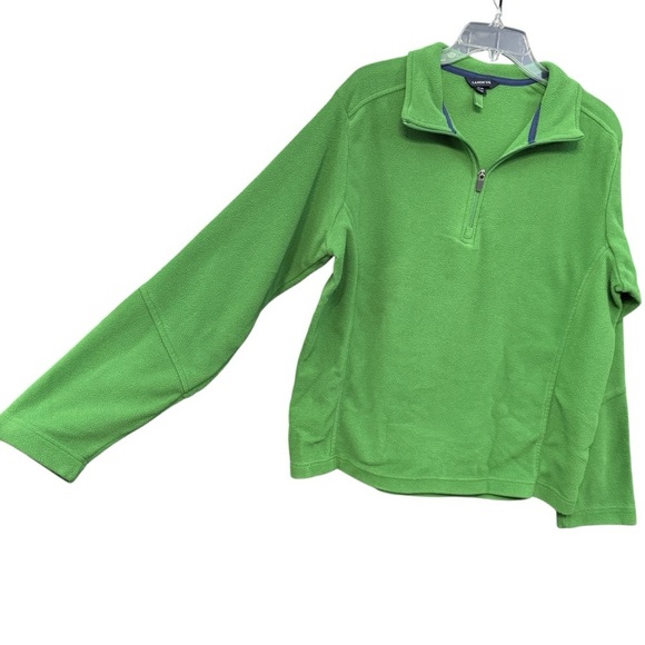 Lands’ End Green Polartec Fleece Quarter Zip Pullover M - Picture 2 of 6